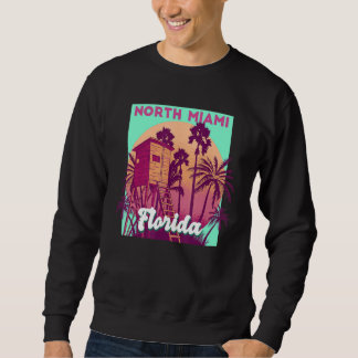 North Miami FL Florida vintage retro ocean scene b Sweatshirt