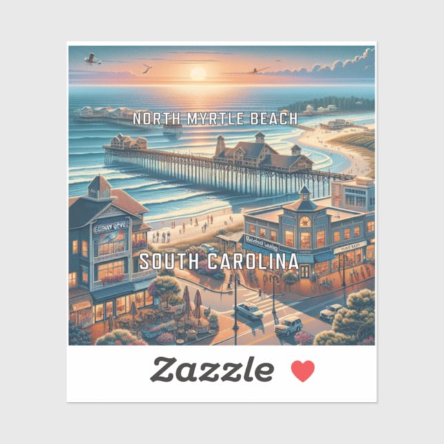 North Myrtle Beach South Carolina 3 Inch Vinyl Sti (Sheet)