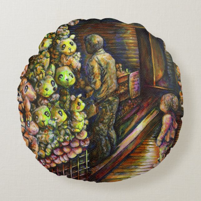 North of the Circus Round Cushion (Front)