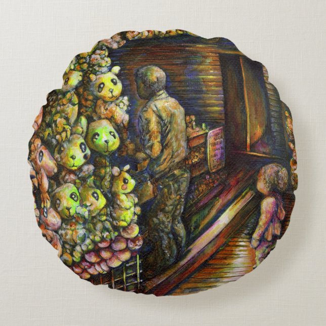 North of the Circus Round Cushion (Front)