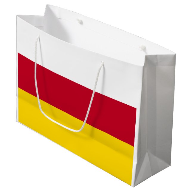 North Ossetia Flag Large Gift Bag (Front Angled)
