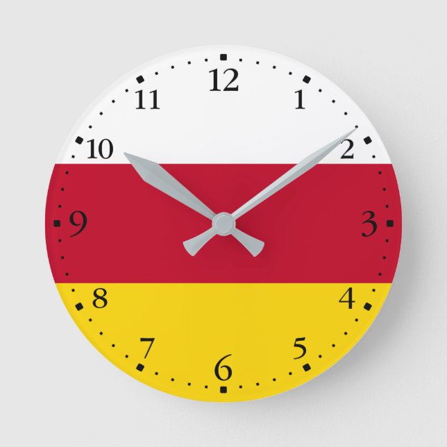 North Ossetia Flag Round Clock (Front)