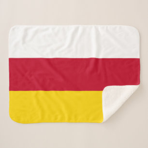 North Ossetia Flag Sherpa Blanket
