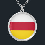 North Ossetia Flag Silver Plated Necklace<br><div class="desc">Patriotic flag of North Ossetia Alania.</div>