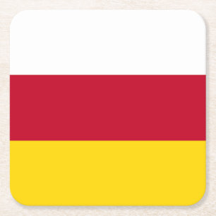 North Ossetia Flag Square Paper Coaster
