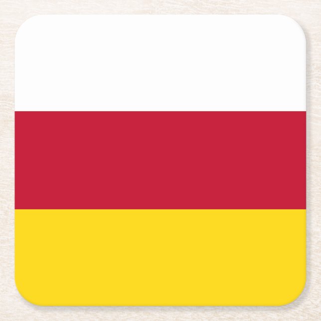 North Ossetia Flag Square Paper Coaster (Front)