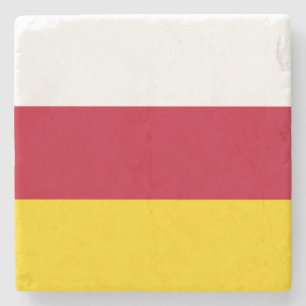 North Ossetia Flag Stone Coaster