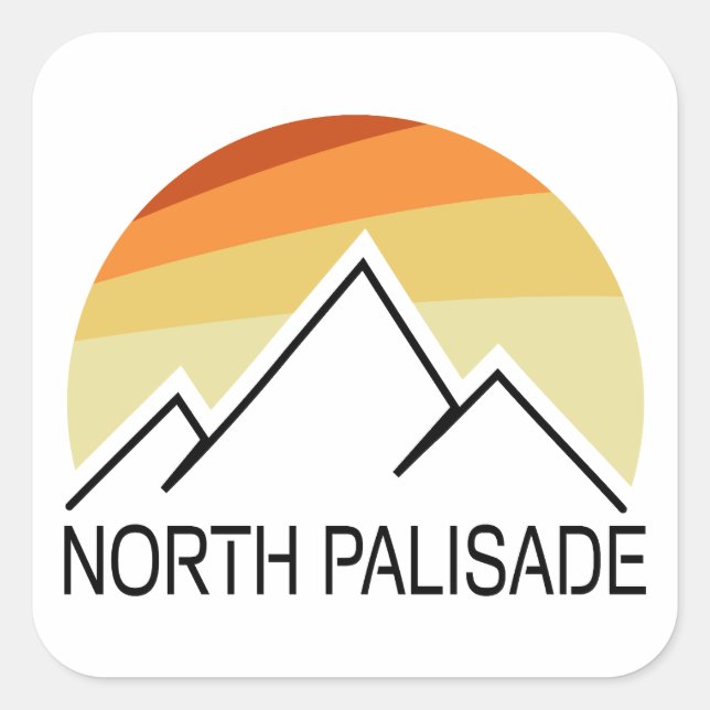 North Palisade California Retro Square Sticker (Front)