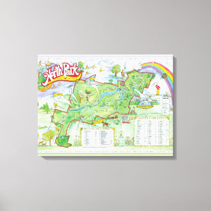 North Park Map - Allegheny County, Pittsburgh, PA Canvas Print