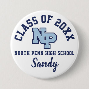 North Penn High School Button Logo Custom Personal