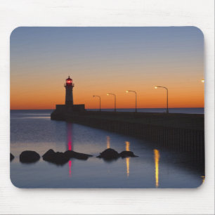 North pier Lighthouse in Duluth, Minnesota, Mouse Mat