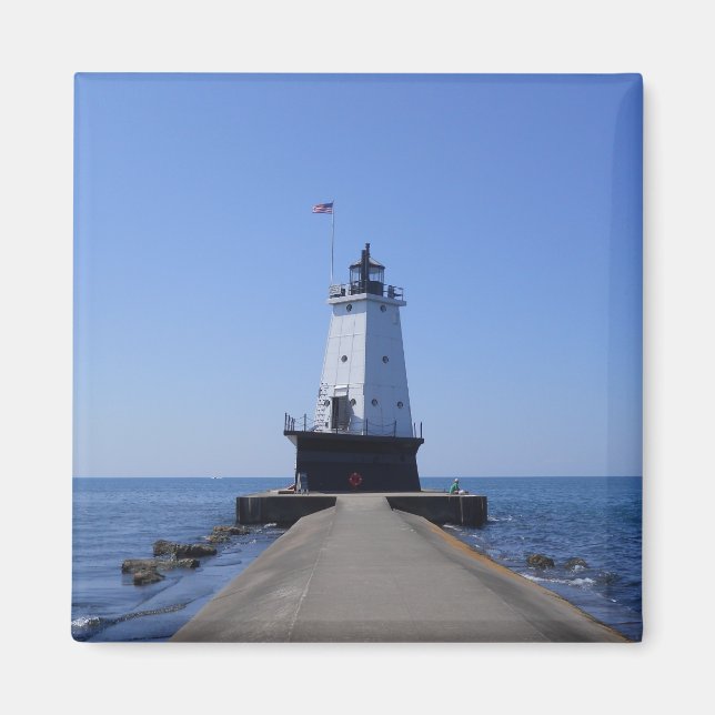 North Pierhead Lighthouse, Ludington, MI Magnet (Front)