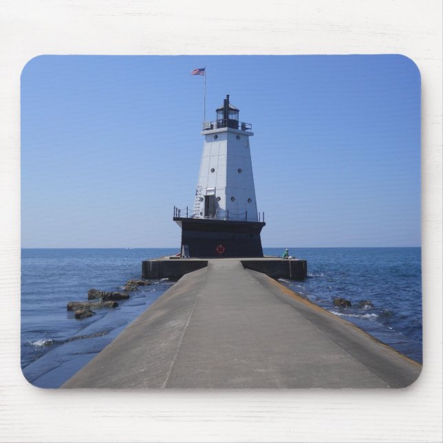 North Pierhead Lighthouse, Ludington, MI Mouse Mat (Front)