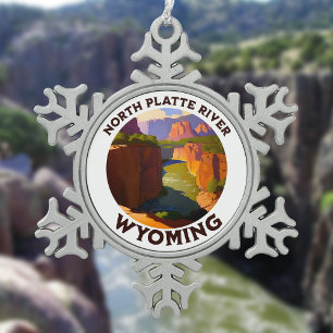 North Platte River Snowflake Pewter Christmas Ornament