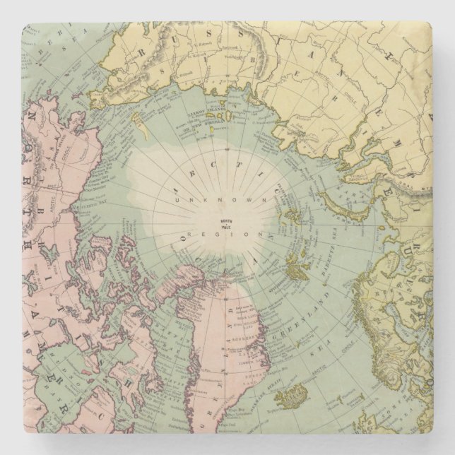 North Polar Regions Stone Coaster (Front)