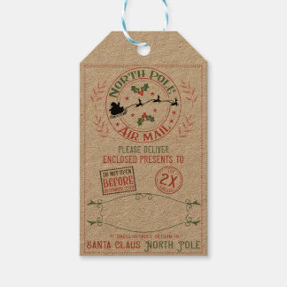 North Pole Air Mail Gift Tags