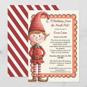 North Pole Birthday Magic   Enchanted Elf Invitation
