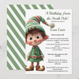 North Pole Birthday Magic   Enchanted Elf Invitation