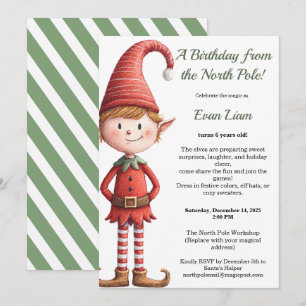 North Pole Birthday Magic   Enchanted Elf Invitation