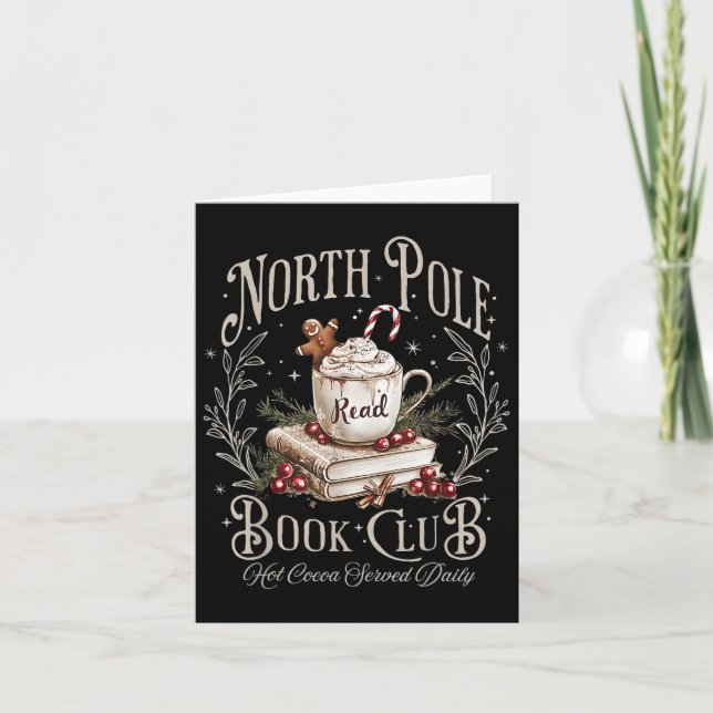North Pole Book Club Christmas Bookish Xmas Books  Card (Front)