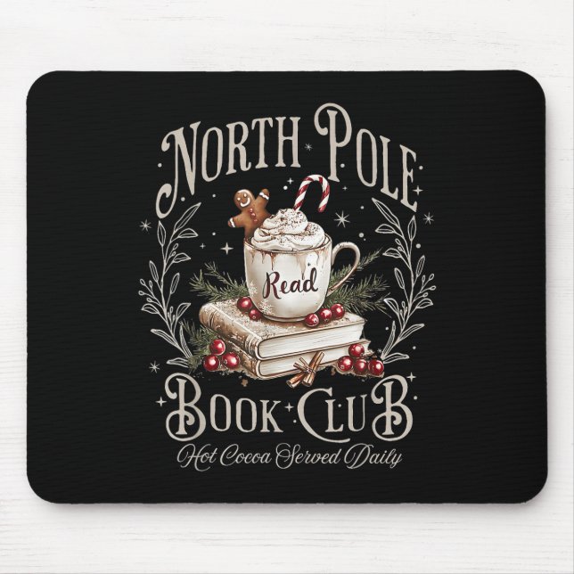 North Pole Book Club Christmas Bookish Xmas Books  Mouse Mat (Front)