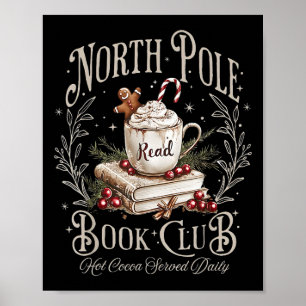 North Pole Book Club Christmas Bookish Xmas Books Poster