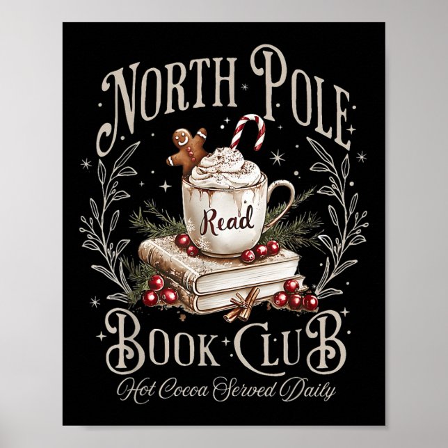North Pole Book Club Christmas Bookish Xmas Books  Poster (Front)