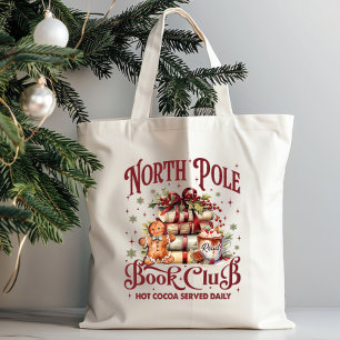 North Pole Book Club Holiday Book Lover Gift Tote Bag