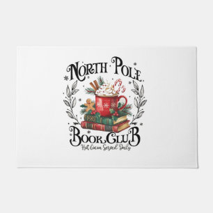 North Pole Book Club Hot Cocoa Christmas Doormat