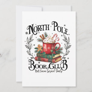 North Pole Book Club Hot Cocoa Christmas Holiday Card