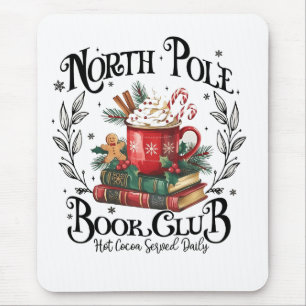 North Pole Book Club Hot Cocoa Christmas Mouse Mat