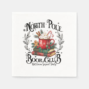 North Pole Book Club Hot Cocoa Christmas Napkin