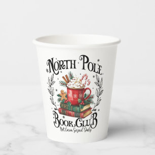North Pole Book Club Hot Cocoa Christmas Paper Cups