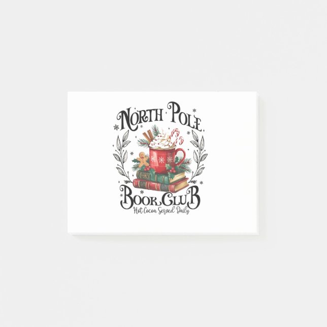 North Pole Book Club Hot Cocoa Christmas  Post-it Notes (Front)