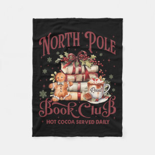 North Pole Book Club Hot Cocoa Reindeer Librarians Fleece Blanket