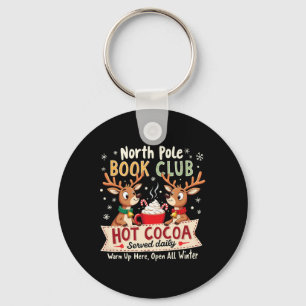 North Pole Book Club Hot Cocoa Served Daily Xmas R Key Ring