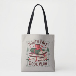 North Pole Book Club Librarian Bookish Reading  Tote Bag