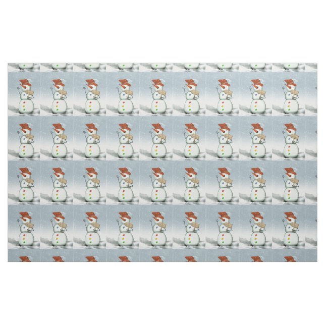 North Pole Bound Snowman Fabric (Fat Quarter)