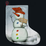 North Pole Bound Snowman Large Christmas Stocking<br><div class="desc">North Pole Bound Snowman</div>