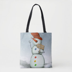 North Pole Bound Snowman Tote Bag