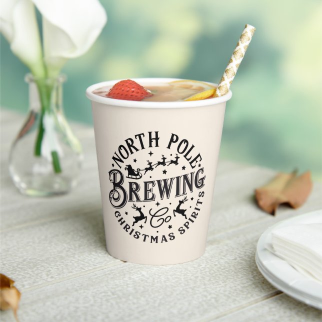 North Pole Brewing Christmas Spirits Coffee  Paper Cups (Insitu)