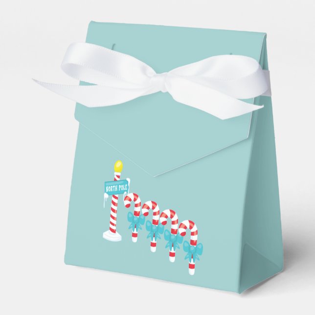 North Pole Candy Canes Merry Christmas Favour Box (Front Side)