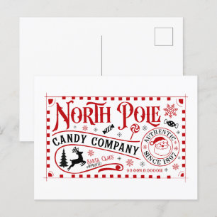 North Pole candy company Holiday Postcard