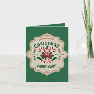 North Pole Christmas Candy Cane Holiday Card