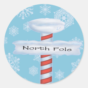 North Pole Christmas Classic Round Sticker