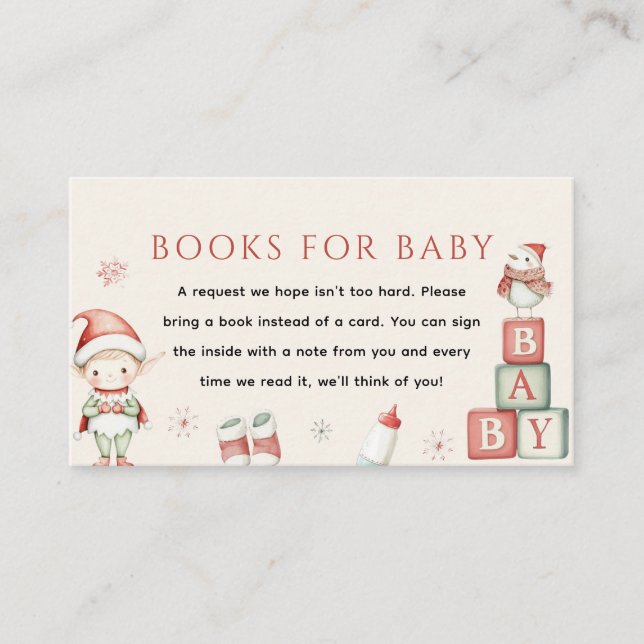 North Pole Christmas Delivery Books For Baby Enclosure Card (Front)