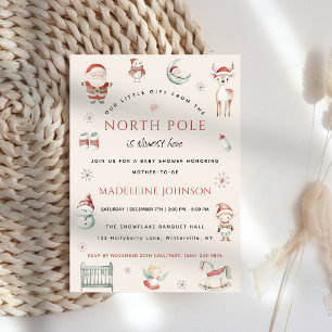 North Pole Christmas Express Delivery Baby Shower Invitation