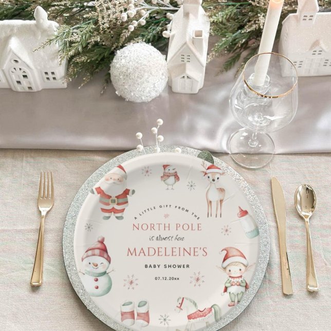 North Pole Christmas Express Delivery Baby Shower Paper Plate (North Pole Christmas Express Delivery Baby Shower Paper Plates)