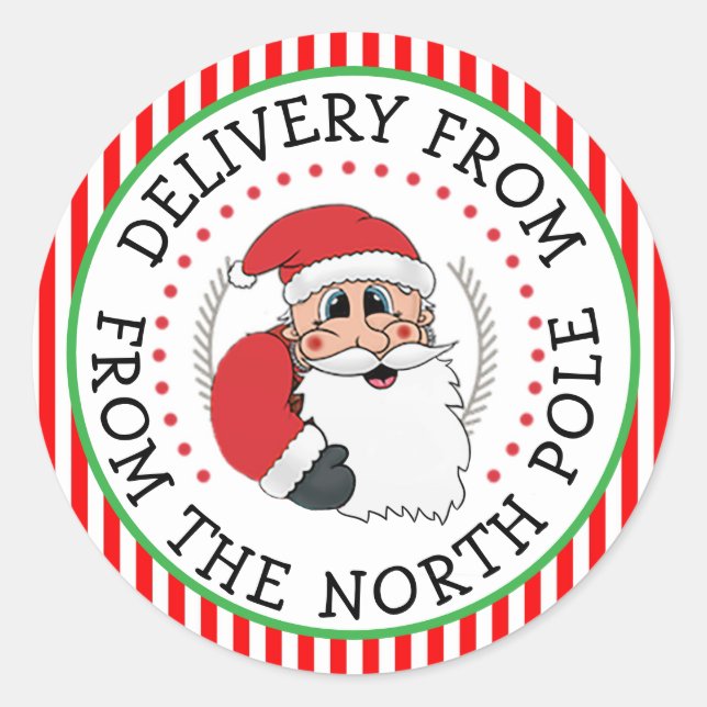 North Pole Christmas Santa Gift Tag (Front)