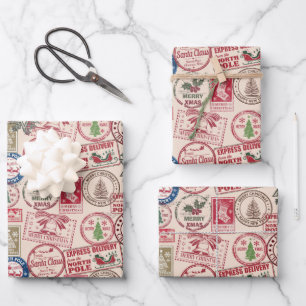 North Pole Christmas Wrapping Paper From Santa